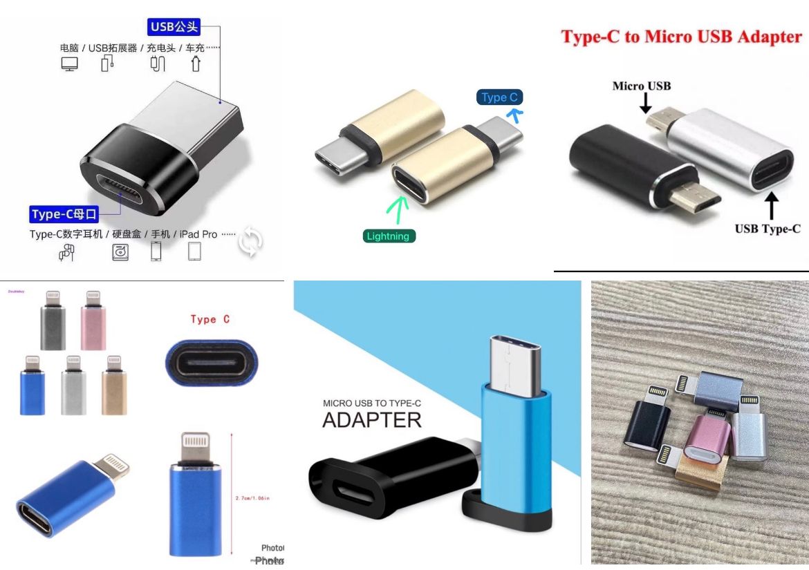 Adapter Konverter Kepala Charger Micro USB Tipe-C Untuk Android / IOS / iPhone / sambungan Charger / kabel data / konektor Harga 4,000 rupiah*Gratis Ongkir