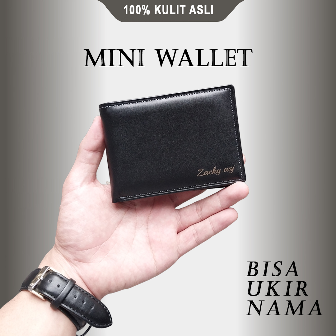 Dompet Kulit Mini Slim Wallet 100% Kulit Sapi