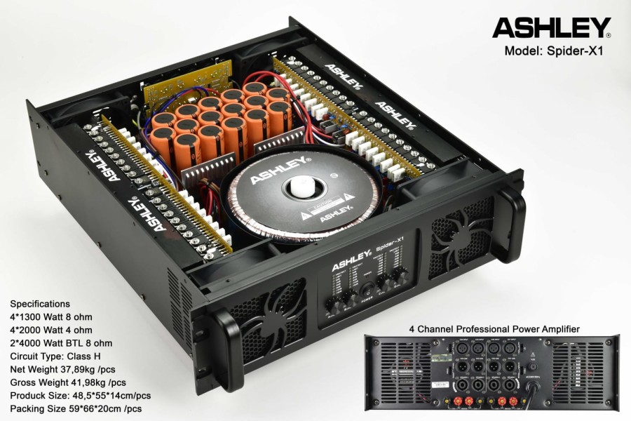 POWER AUDIO ASHLEY LA412i power soundsystem 4channel ashley la