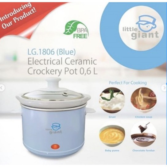 Slow Cooker Little Giant 0.6L Electrical Crockery Pot 0.6L