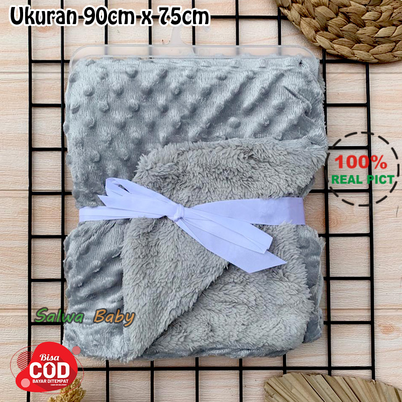 Selimut Bayi Tebal Selimut Bayi Double Fleece Ukuran 90 Cm x 75 Cm hadiah