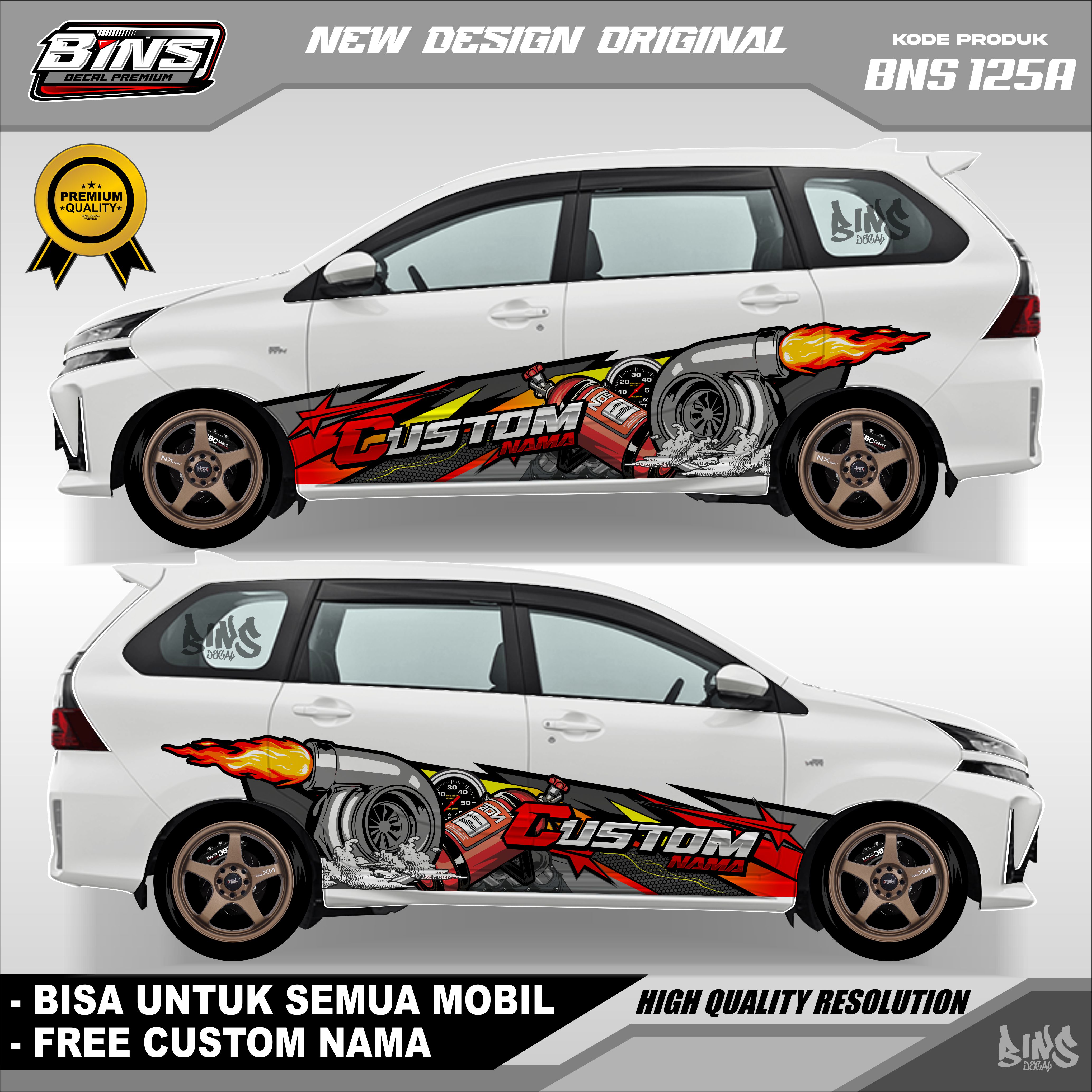 BNS125-STIKER DECAL MOBIL KIJANG BRIO INOVA AVANZA PAJERO XENIA XPANDER GRATIS CUSTOM NAMA Harga 125,645 rupiah*Gratis Ongkir