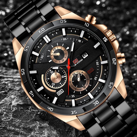 	 Galery Shop Jam Tangan Pria Dewasa Vava Voom 04 Stainlees Steel Tahan Air Anti Karat Kaca Hardlex An 	
