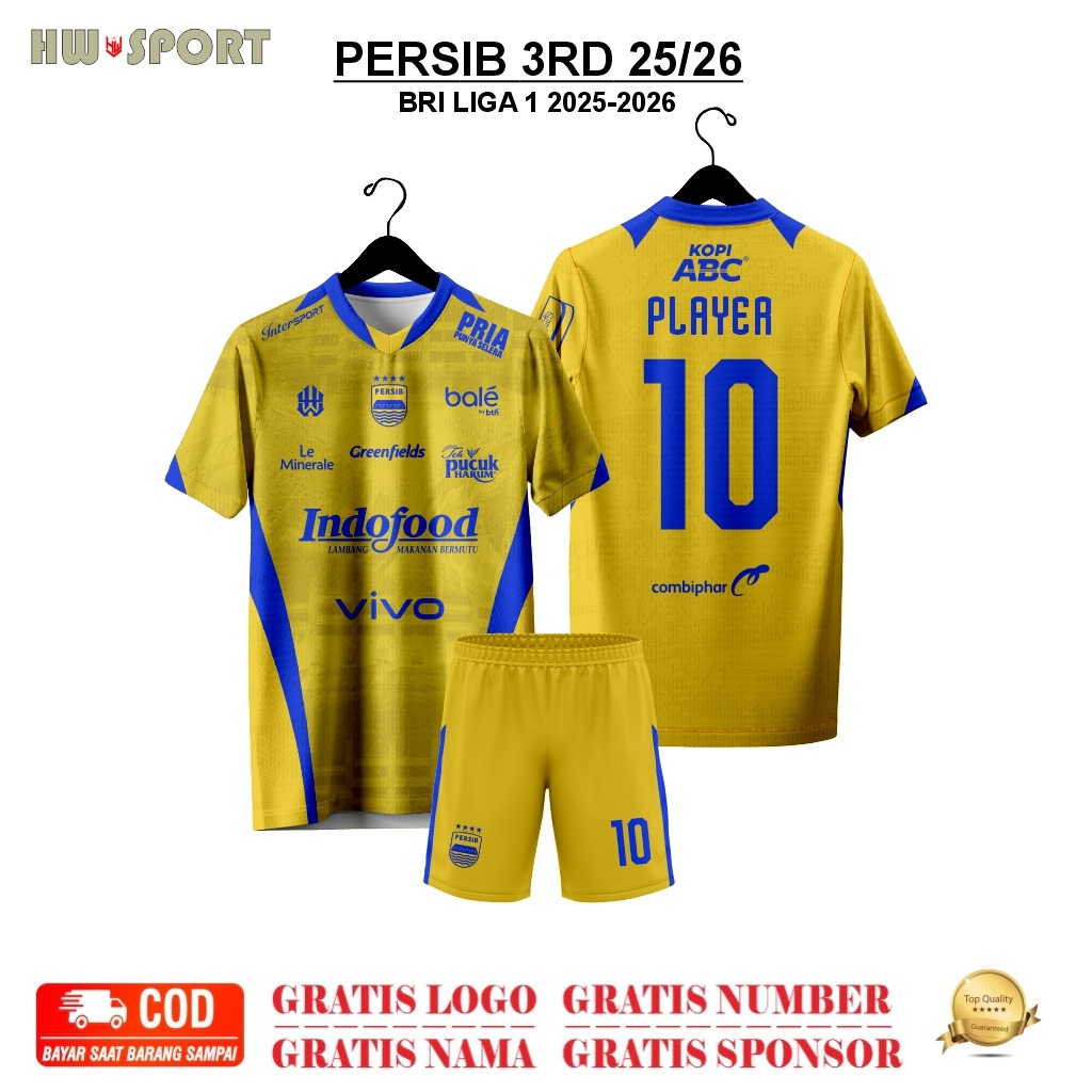 Jersey PERSIB BANDUNG 3RD KUNING - LIGA 1 Terbaru 2025-2026