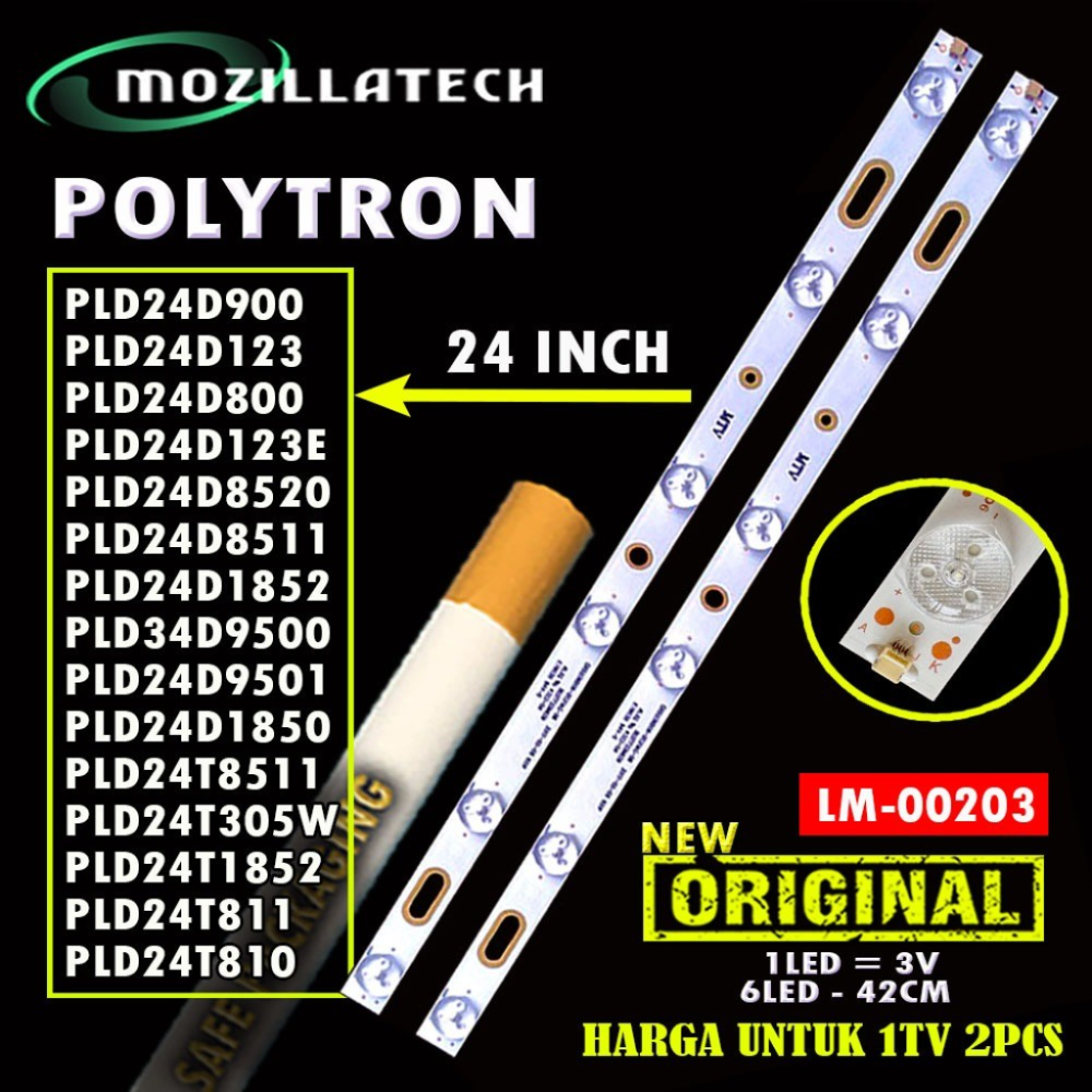 Polytron Tv Backlight 24D900 24D123 24D810 24D800 24D301 24D123E 24D8520 24D8511 24D1852 Od236D06-Zc21Ag-08 Harga 30,000 rupiah*Gratis Ongkir