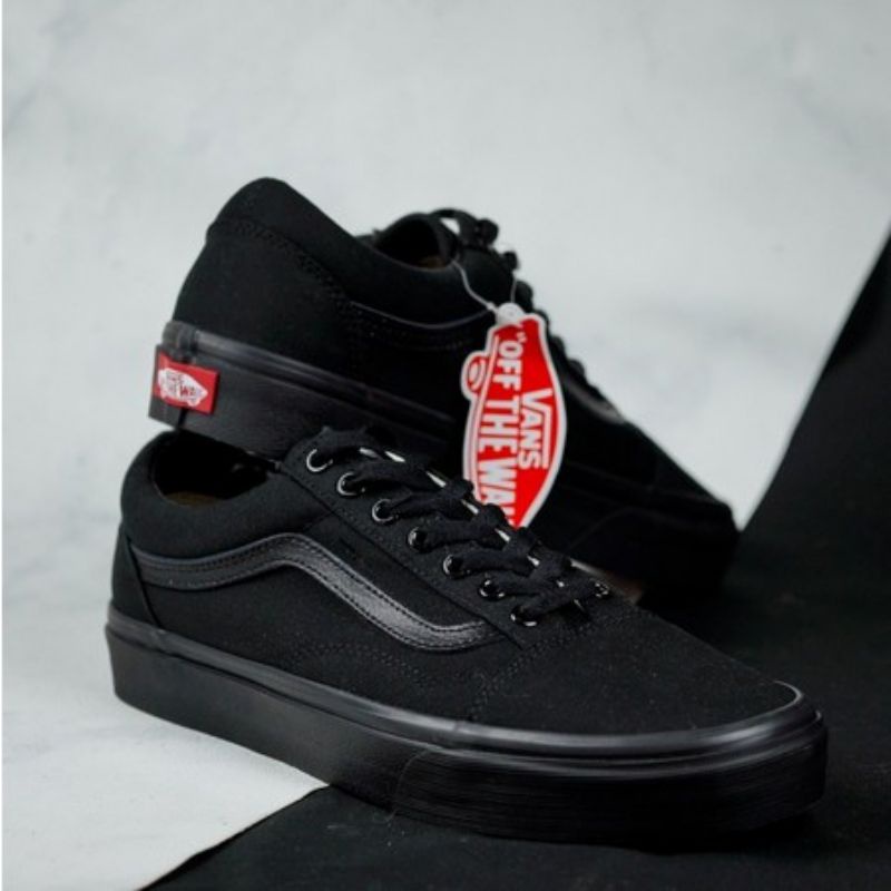 Sepatu Vans sneakers Full black Pria Wanita Vans Oldskool Full
