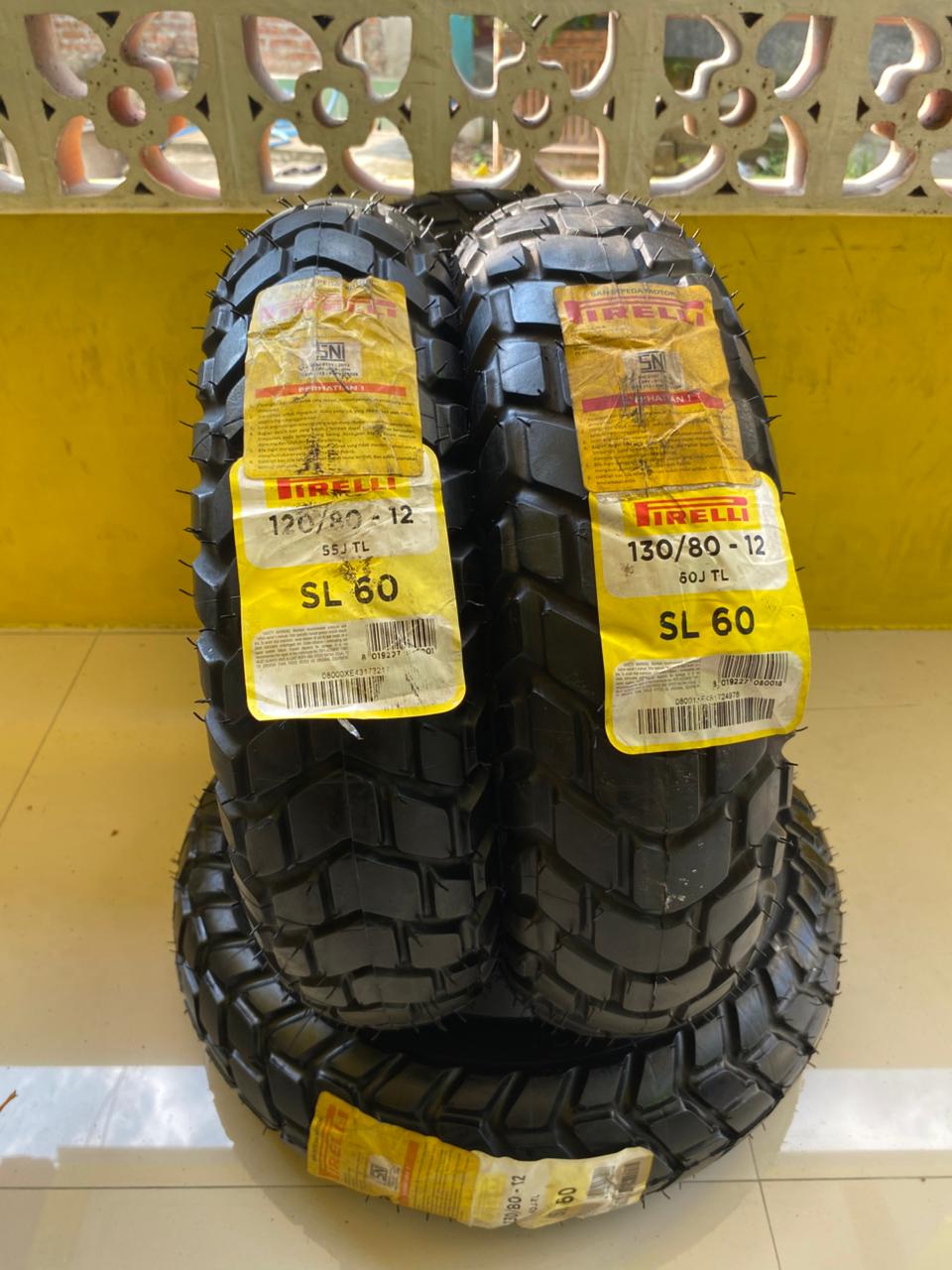 Ban Dual Purpose Pirelli Ring 12 Tubeless Ukur 120/80 dan 130/80 PNP KSR Zoomer Monkey Beat Street Harga 650,000 rupiah*Gratis Ongkir