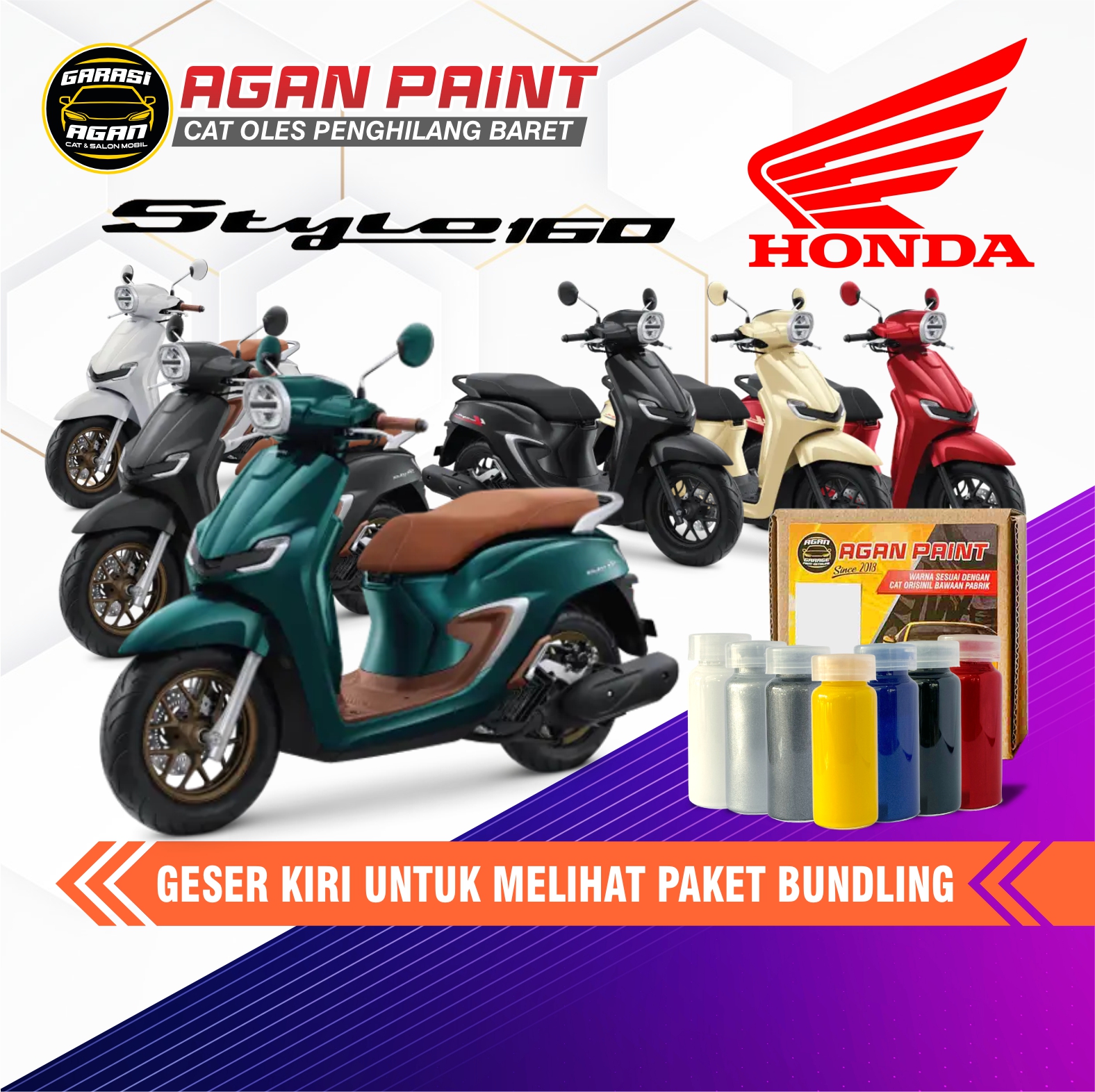 Cat Penghilang Baret STYLO Cat Oles Motor Honda Stylo All Type Cat Original Pabrik GARASI AGAN Harga 64,000 rupiah*Gratis Ongkir