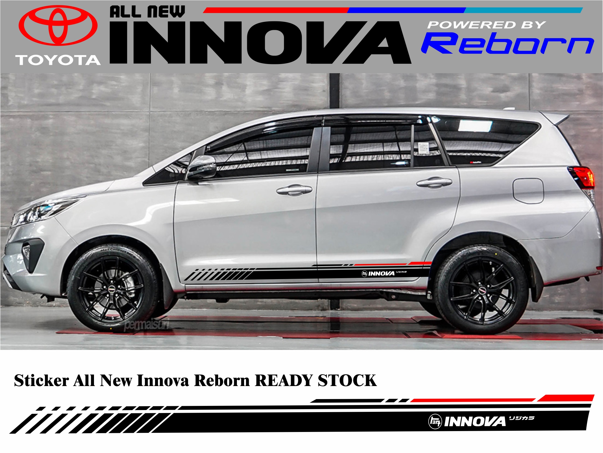 STICKER TOYOTA ALL NEW INNOVA REBORN SIMPLE TERBARU Harga 60,000 rupiah*Gratis Ongkir