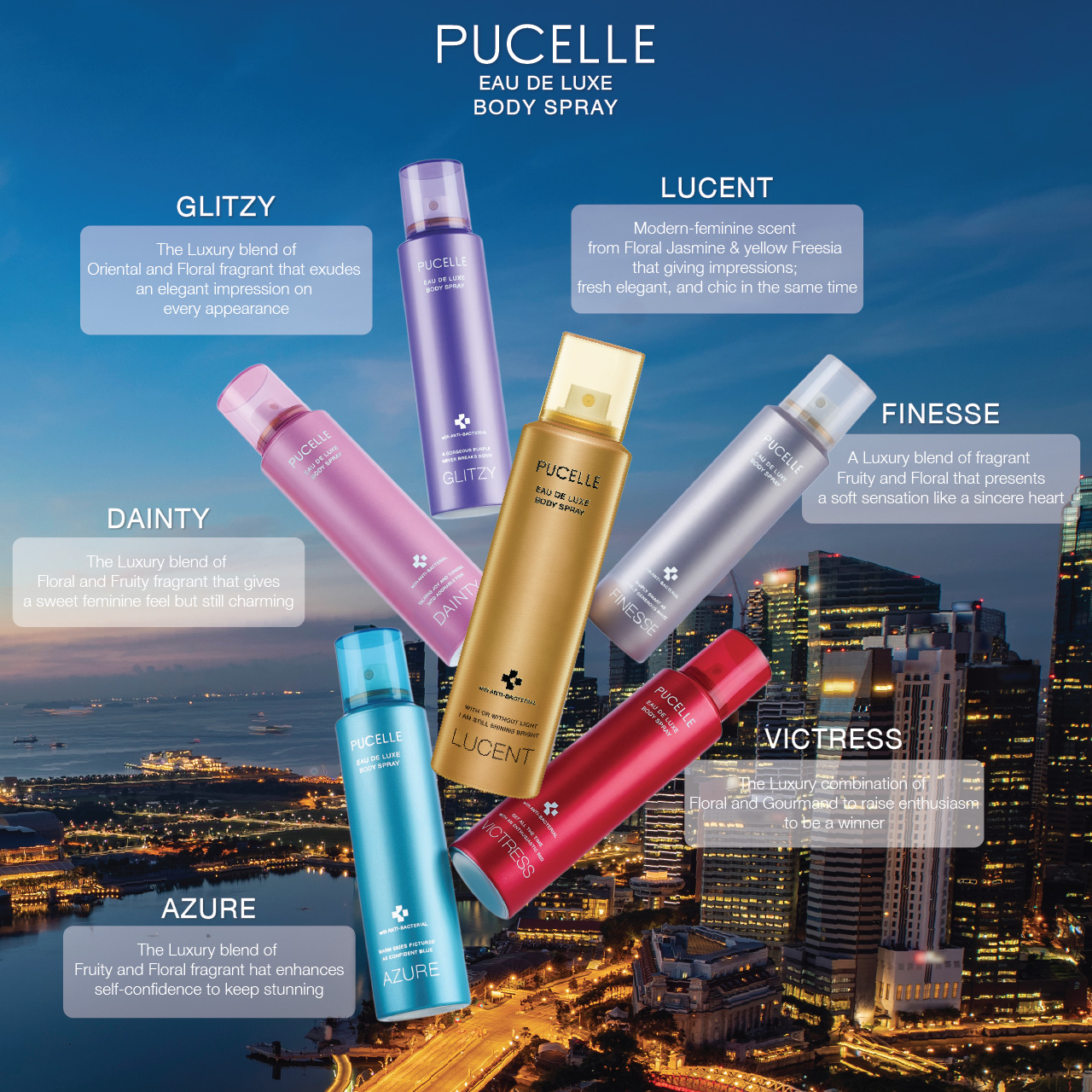 [Gift] Pucelle Eau De Luxe Body Spray 150ml (Random Variant) Harga 999,999 rupiah*Gratis Ongkir