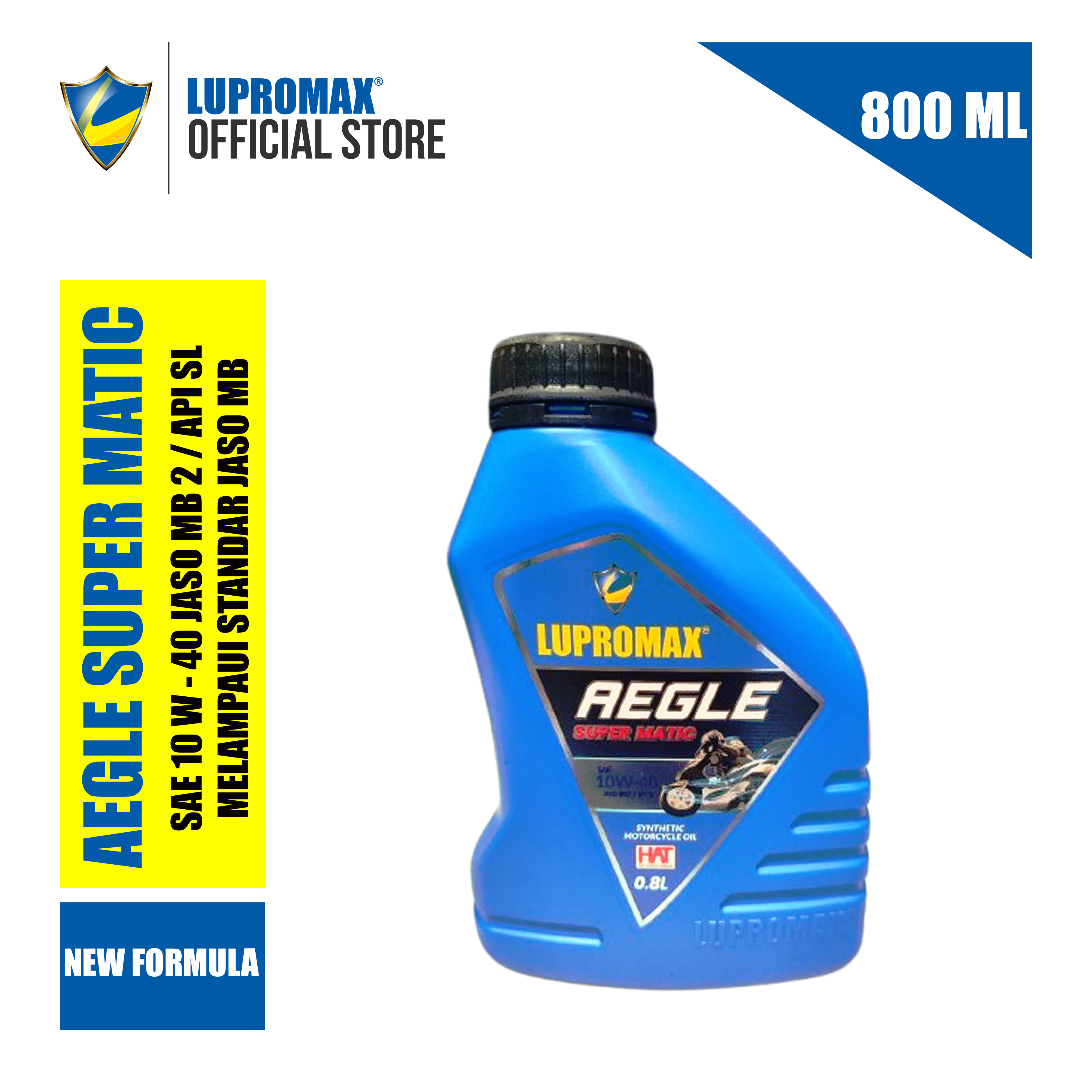 Lupromax Aegle Super Matic JASO MB2/API SL NEW FORMULA 800 ml Harga 77,000 rupiah*Gratis Ongkir