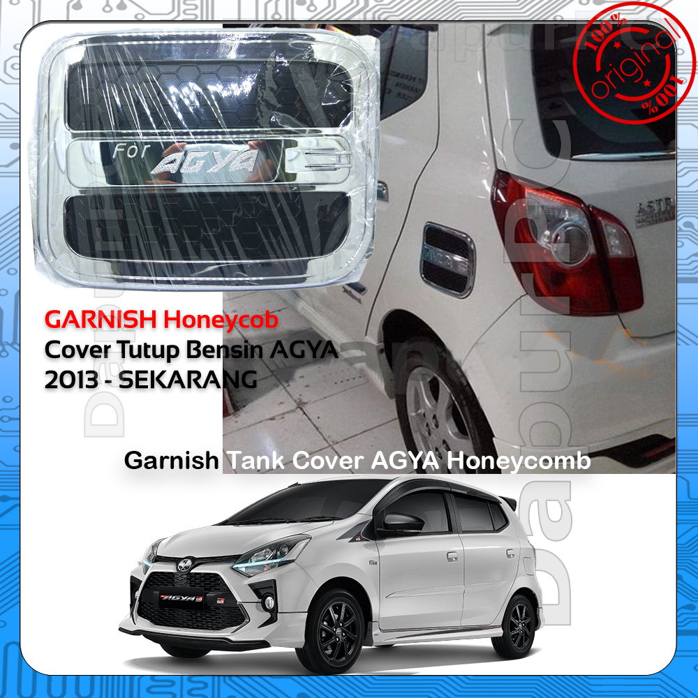 Tank Cover Mobil Toyota AGYA Honeycomb Garnish Tutup Bensin iCON Harga 39,400 rupiah*Gratis Ongkir
