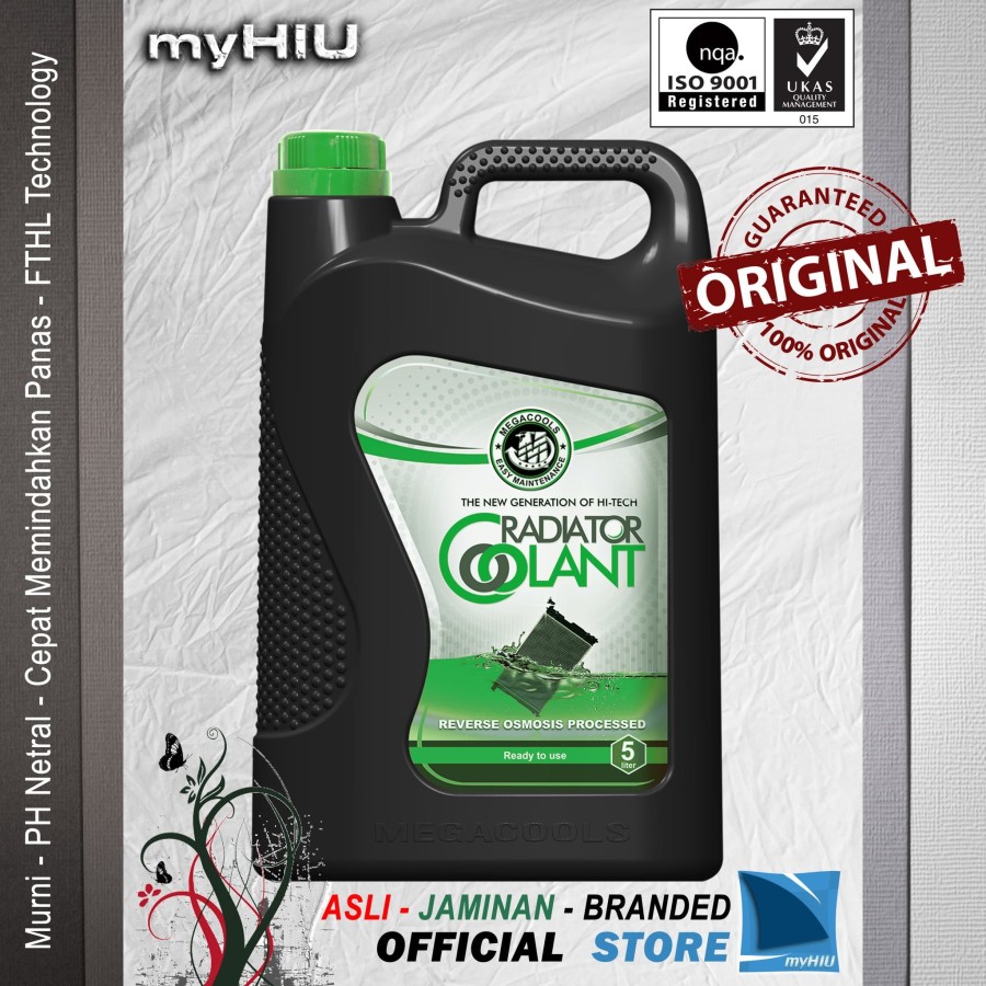 Air Pendingin Radiator 5 liter Anti Karat / Radiator Coolant Hydro Lube Oil Technology MEGACOOLS Harga 53,500 Ringgit*Penghantaran Percuma