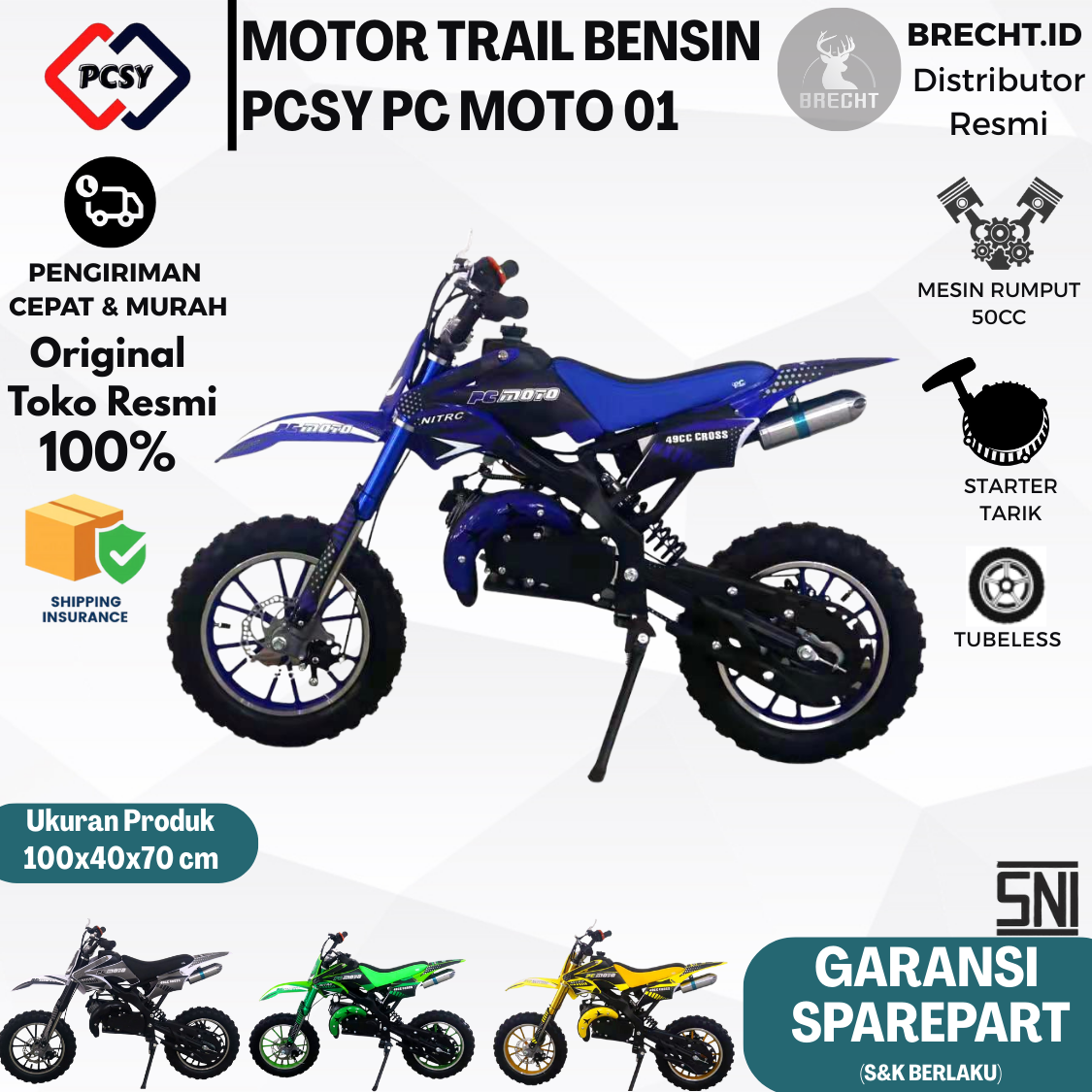 Motor Mini Trail 110Cc 4Tak Asli Ktm Mainan Anak Usia 8-13Th