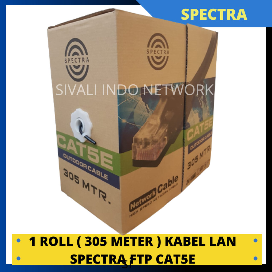KABEL LAN FTP CAT5E OUTDOOR HITAM Merk SPECTRA/ INTERLUC 1 ROLL 305 METER Harga  456,000 rupiah*Gratis Ongkir