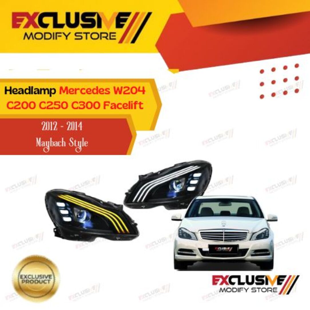 Mercedes W04 C200 C250 C300 facelift headlamp Maybach style bi-led Harga 13,500,000 rupiah*Gratis Ongkir