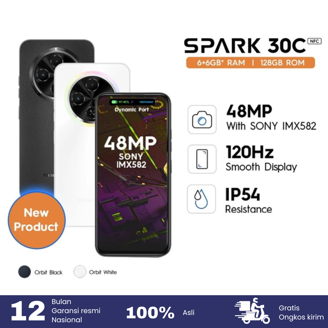 Tecno Spark 30C 6/128 8/256 Official Warranty Harga  1,449,000 Ringgit*Penghantaran Percuma