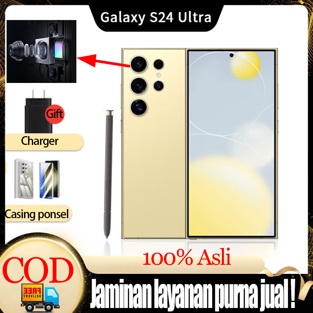 7.5inch original mobile phone Samsung Galaxy S24 ultra mobile phone 16GB RAM + 512GB ROM HD Dual SIM Camera dual 5G WiFi smartphone Harga 900,000 rupiah*Gratis Ongkir