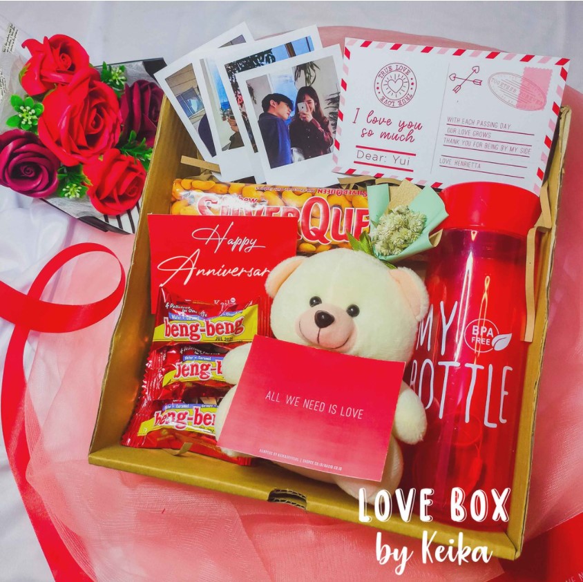 Love Box by Keika | Kado Hampers hadiah box Ulang Tahun Cewek Pacar Hadiah Anniversary anniv Kado Cokl…