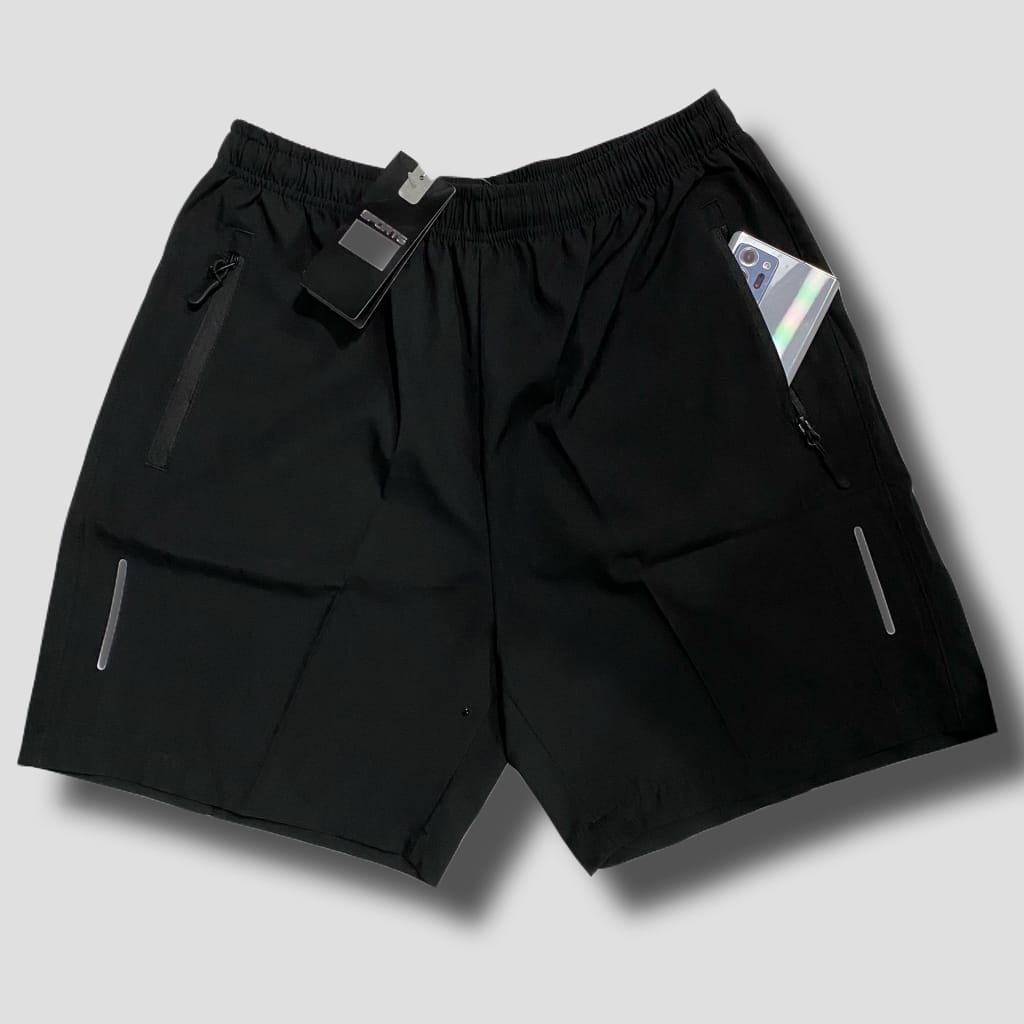Plain Black Micro Running Parachute Shorts, No Brand Harga 75,000 rupiah*Gratis Ongkir