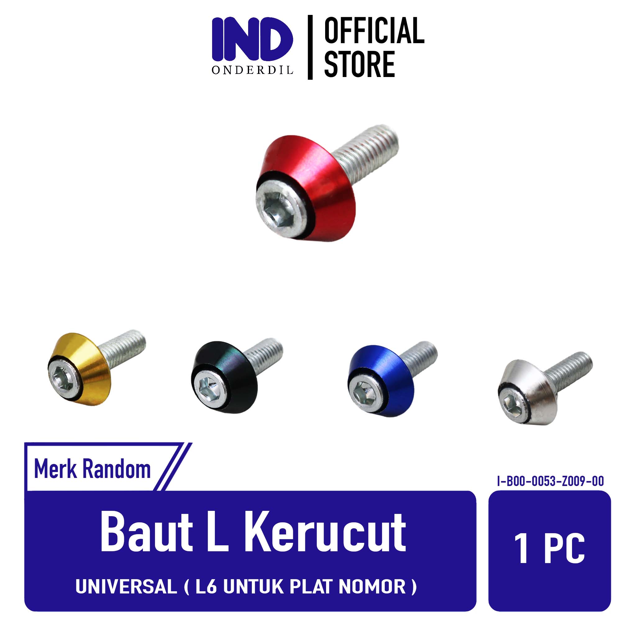 Baut-Baud Monel L-Kunci-L10-10-6 mm-6mm X 18 mm-6x18 Kerucut-Krucut Plat-Pelat Nomor-Body-Bodi Variasi Merah-Emas-Biru-Silver-Hitam Harga 2,940 rupiah*Gratis Ongkir
