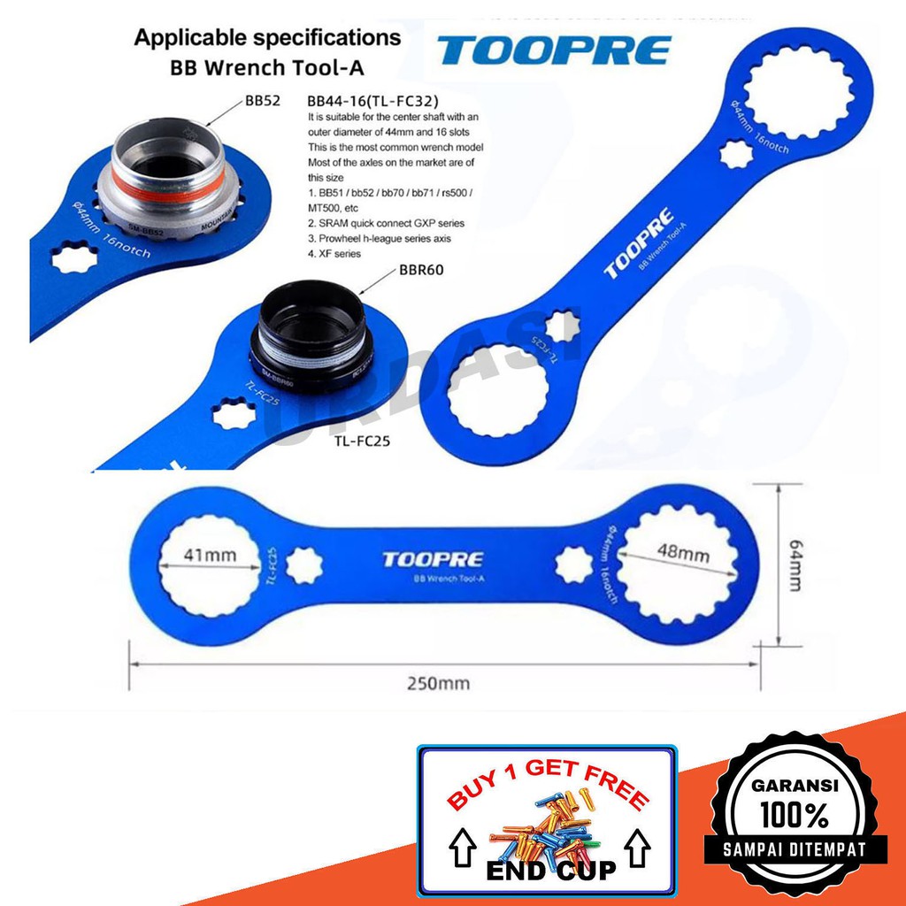 Kunci Pembuka BB Hollowtech HT2 Bottom Bracket Shimano XT MT800 M8100  M8000 Ultegra R7000 R8000 Sepeda Lipat Mtb IN