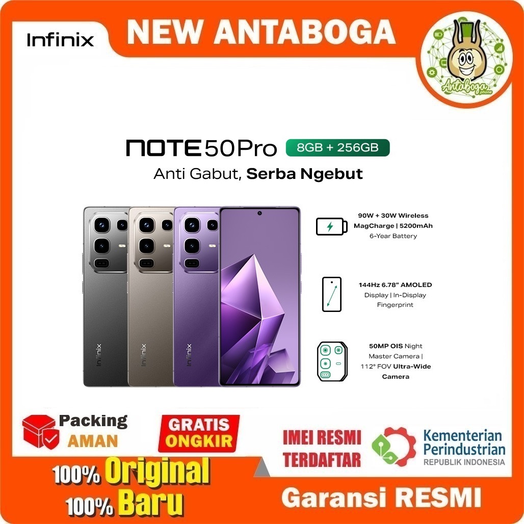Infinix Note 50 PRO 8/256 GB Garansi Resmi Harga  3,139,000 Ringgit*Penghantaran Percuma