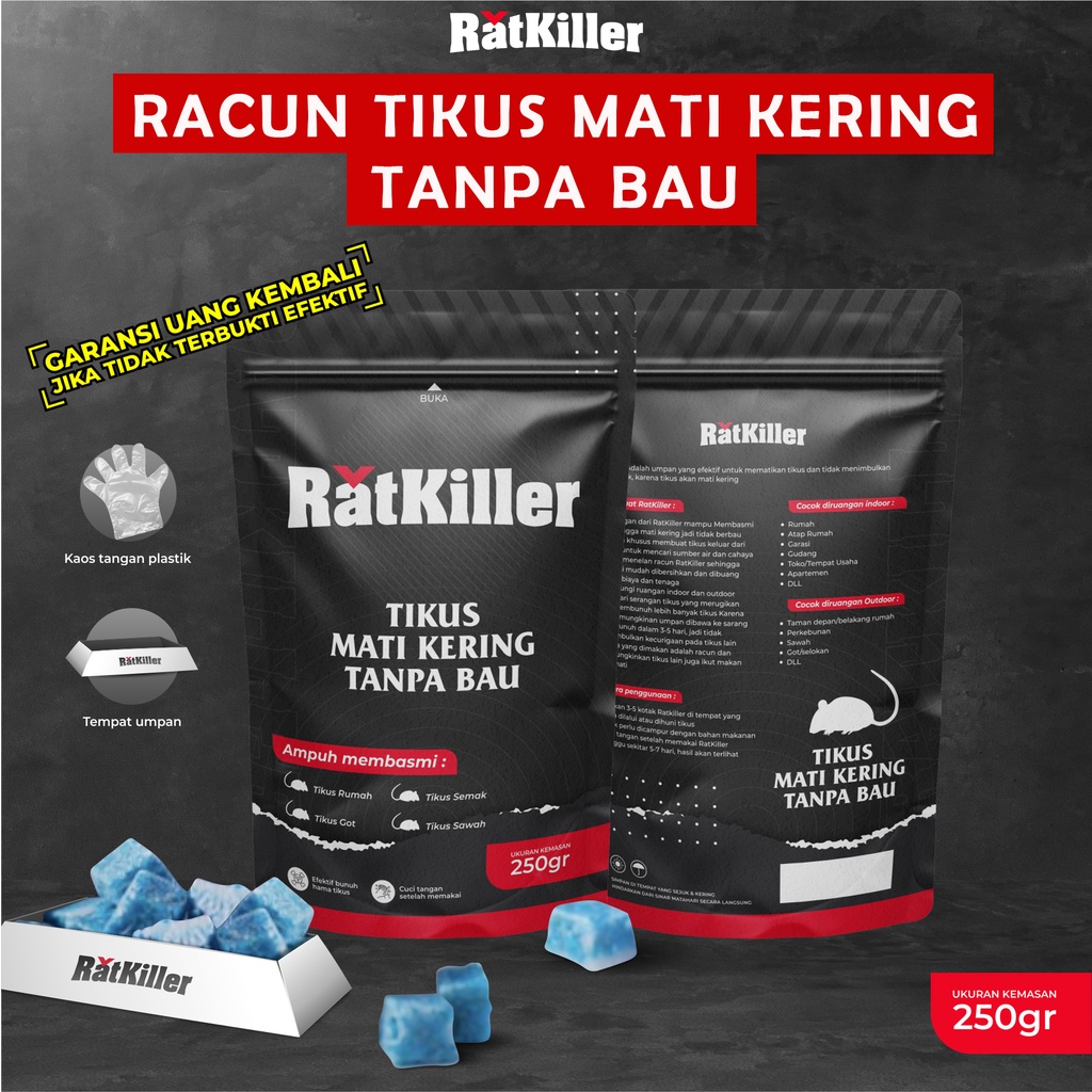 Ratkiller Dry Dead Rat Poison Without Smell 250 Grams Effective Original Guaranteed Harga 40,500 rupiah*Gratis Ongkir