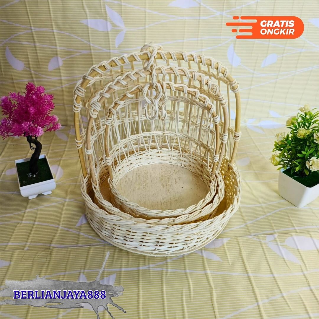keranjang hantaran rotan parcel sangkar rotan (isi3) β keranjang parcel hantaran seserahan hampers