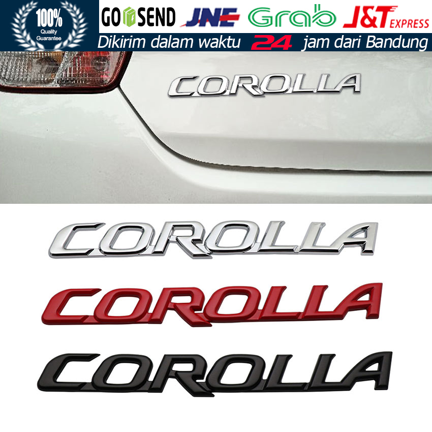 Emblem Logo Mobil Tulisan COROLLA Chrome Stiker Mobil Toyota COROLLA Harga  19,000 Ringgit*Penghantaran Percuma
