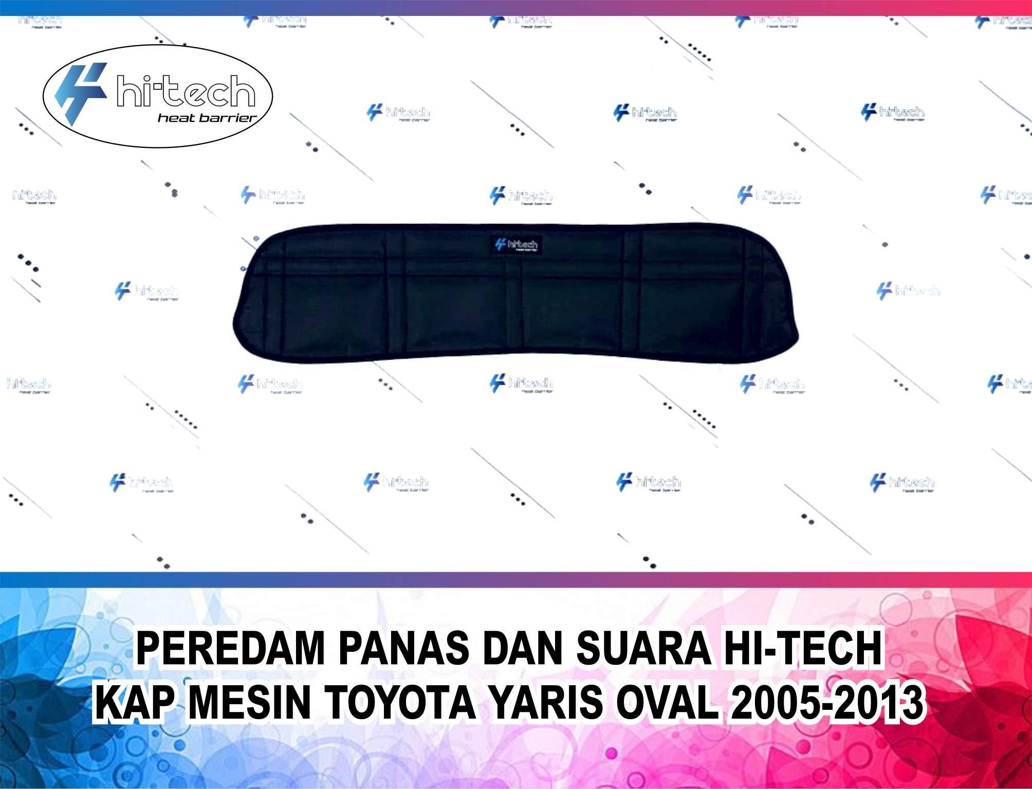 Elegant black engine hood cover hi-tech plug and play for Toyota Yaris 2005-2013 Harga 350,000 rupiah*Gratis Ongkir