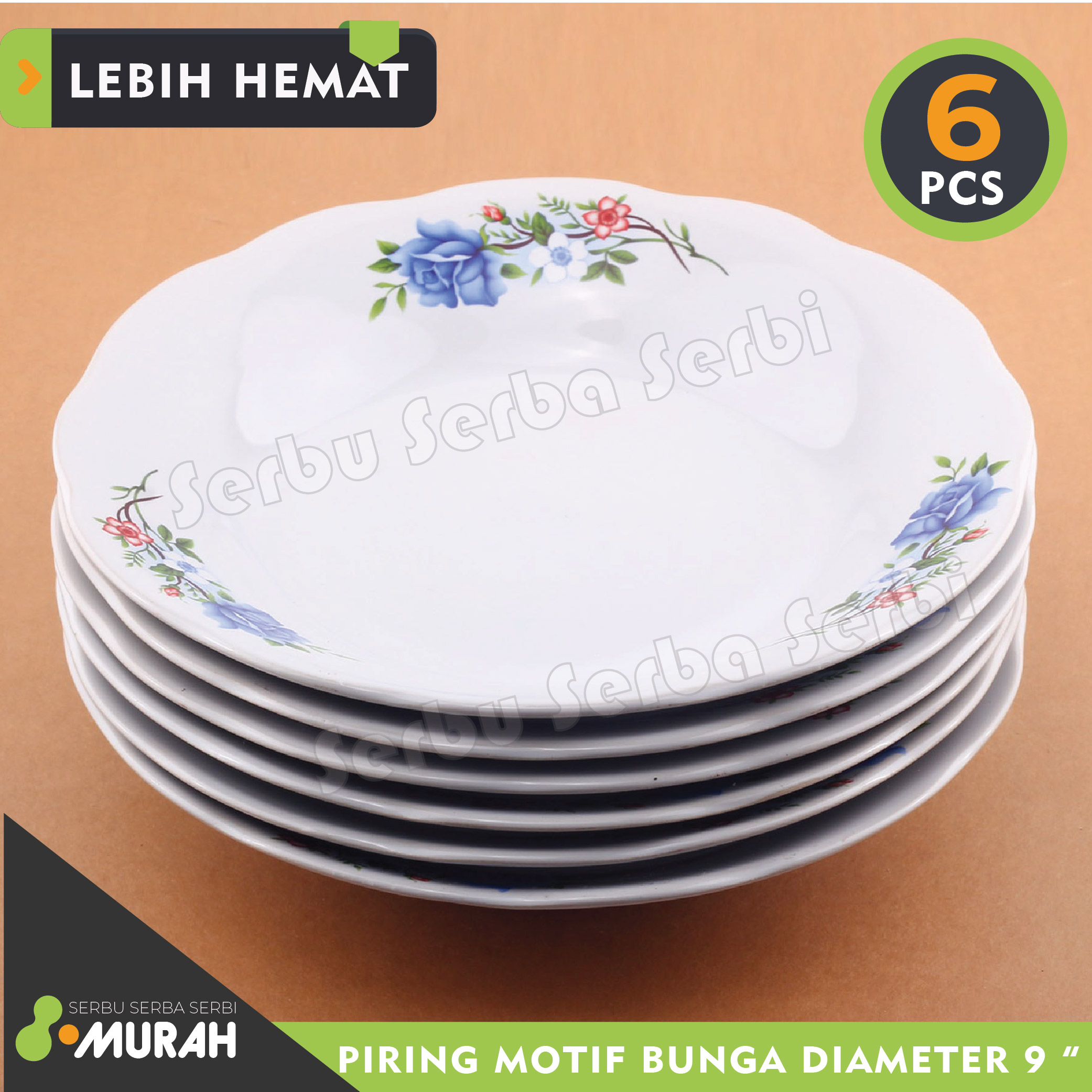 Cheap Serbu - Set of 6 Pcs - White Flower Lucky Ceramic Plates Size 9\" - Beautiful Plates - Souvenir…