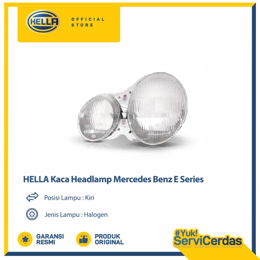 Kaca Headlamp Mobil Hella Mercedes Benz E Series (Kiri) - Lampu Depan Harga 2,003,280 rupiah*Gratis Ongkir