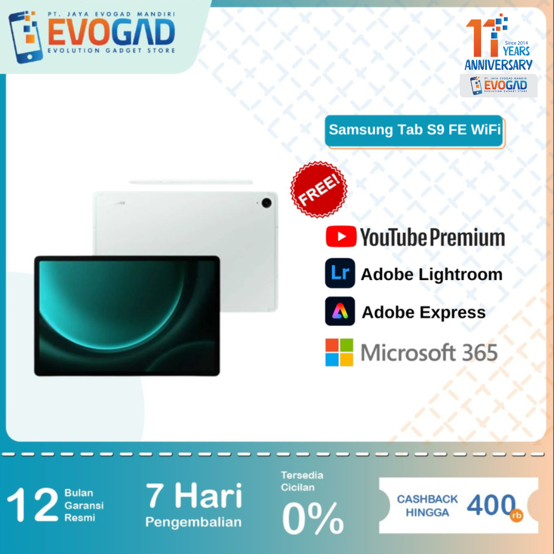 Samsung Galaxy Tab S9 FE Wifi 6/128GB | Android 13, One UI 5.1 Harga  7,627,000 rupiah*Gratis Ongkir
