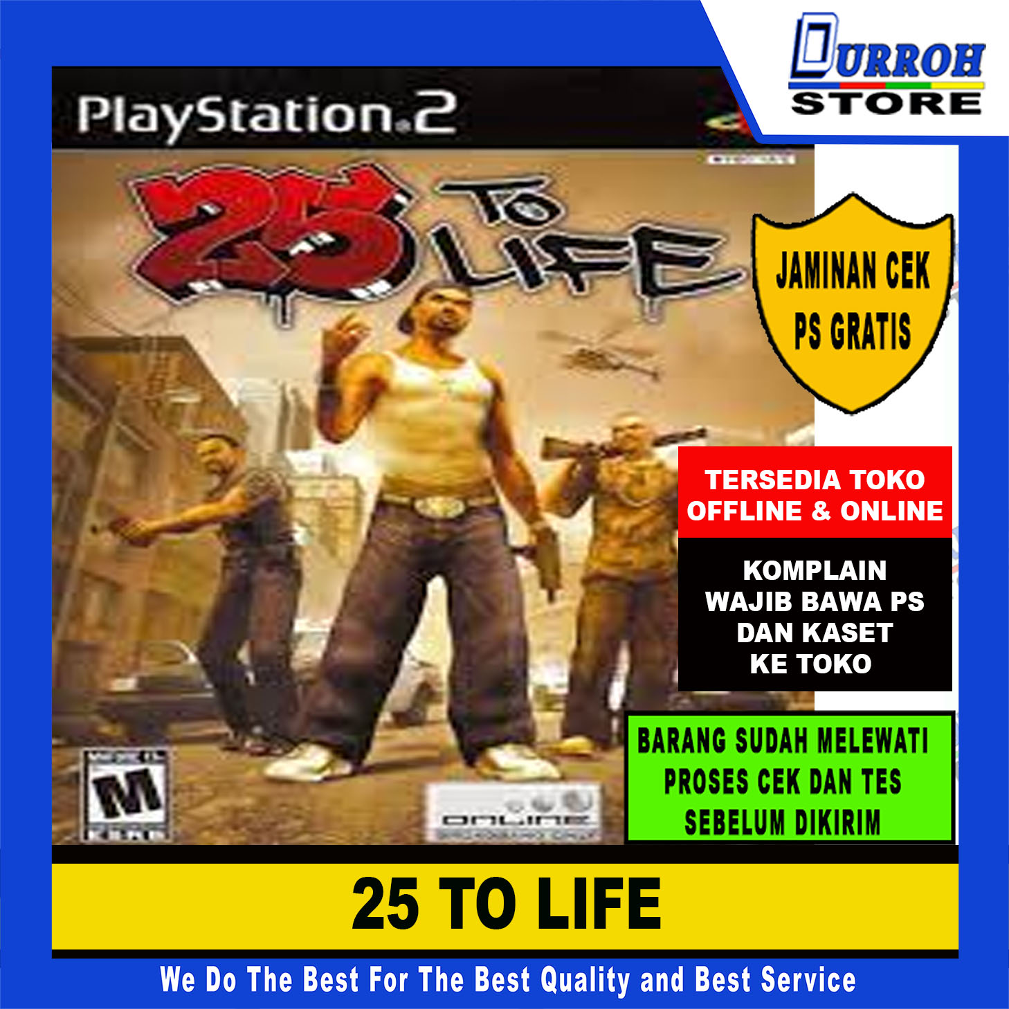 KASET DVD PS2 / PLAYSTATION 2 25 TO LIFE Harga 9,000 rupiah*Gratis Ongkir