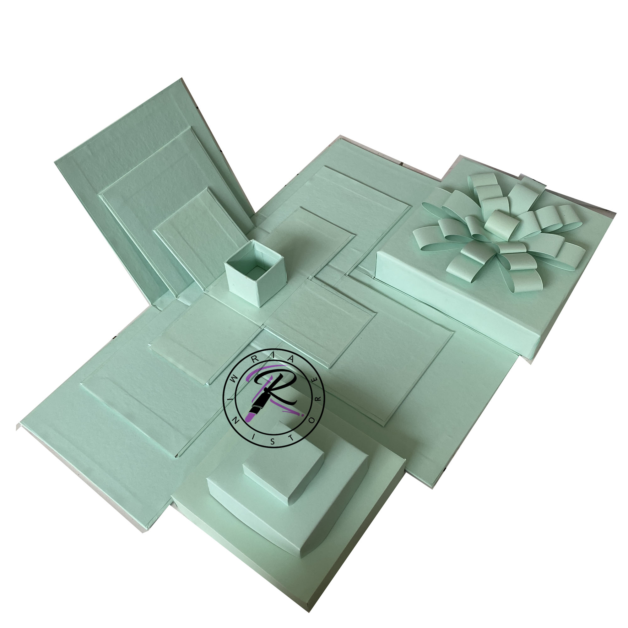 Explosion Box Snack Box Kado Unik Hampers hadiah Snack Box Hijau (BOX ONLY) 3 Layer 1 box kecil 17x17cm