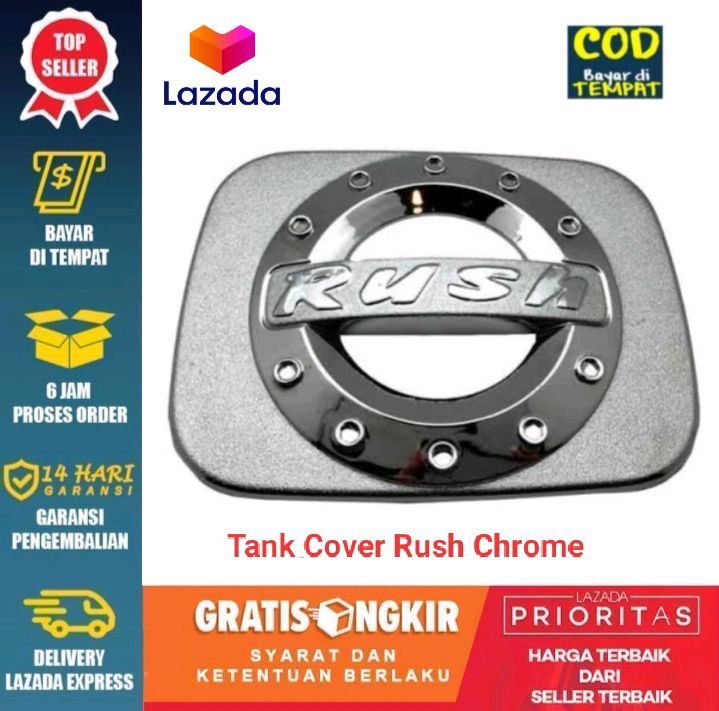 BISA COD - TANK COVER TUTUP TANKI BENSIN MOBIL TOYOTA RUSH CHROME Harga 21,000 rupiah*Gratis Ongkir