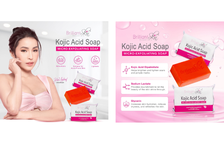 Original Brilliant Skin Essentials 70g Kojic Acid Soap Micro-Exfoliating  Soap mini lightens scars Smoothens Glass Skin Lazada PH