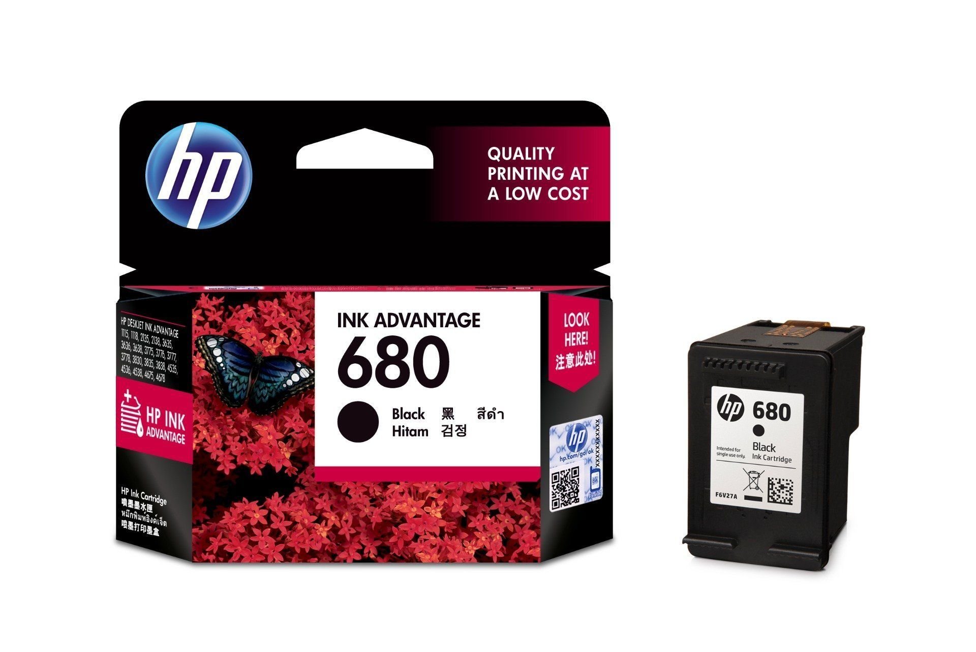 TINTA HP 680 Black Cartridge Printer 