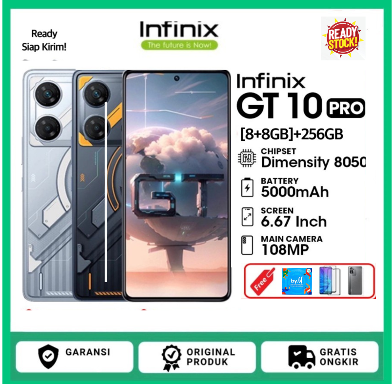 Smartphone !!! INFINIX GT 10 PRO 5G RAM 8 GB ROM 256 GB - Garansi Giá 2,600,000 Đồng*Miễn phí vận chuyển