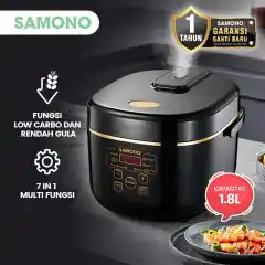 SAMONO Smart Rice Cooker Low Carbo Karbo Rendah Gula Kapasitas 1.8 Liter 7 Fungsi Memasak Garansi 1 Tahun SW-RCEB18