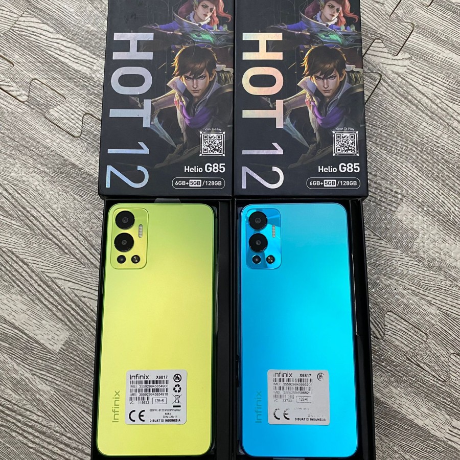 Infinix Hot 12 6/128 GB FULLSET GARANSI RESMI Harga  1,599,000 Ringgit*Penghantaran Percuma