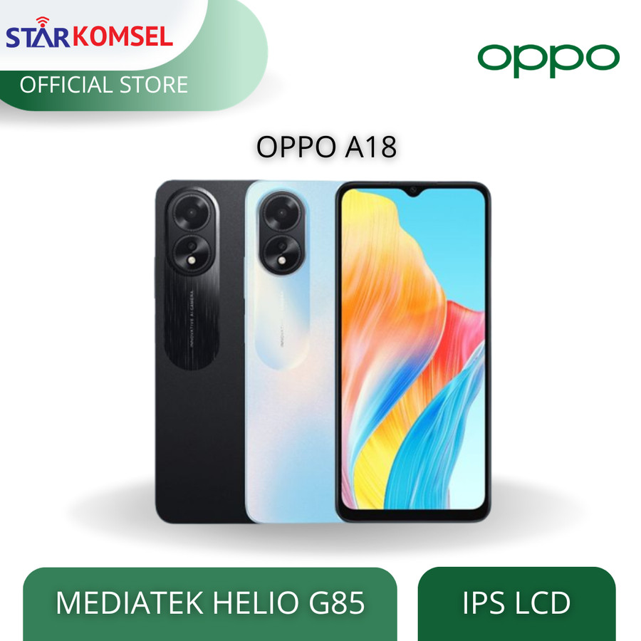 HP OPPO A18 4/128 GARANSI RESMI OPPO EXTENDED RAM 4GB Harga  1,619,000 Ringgit*Penghantaran Percuma