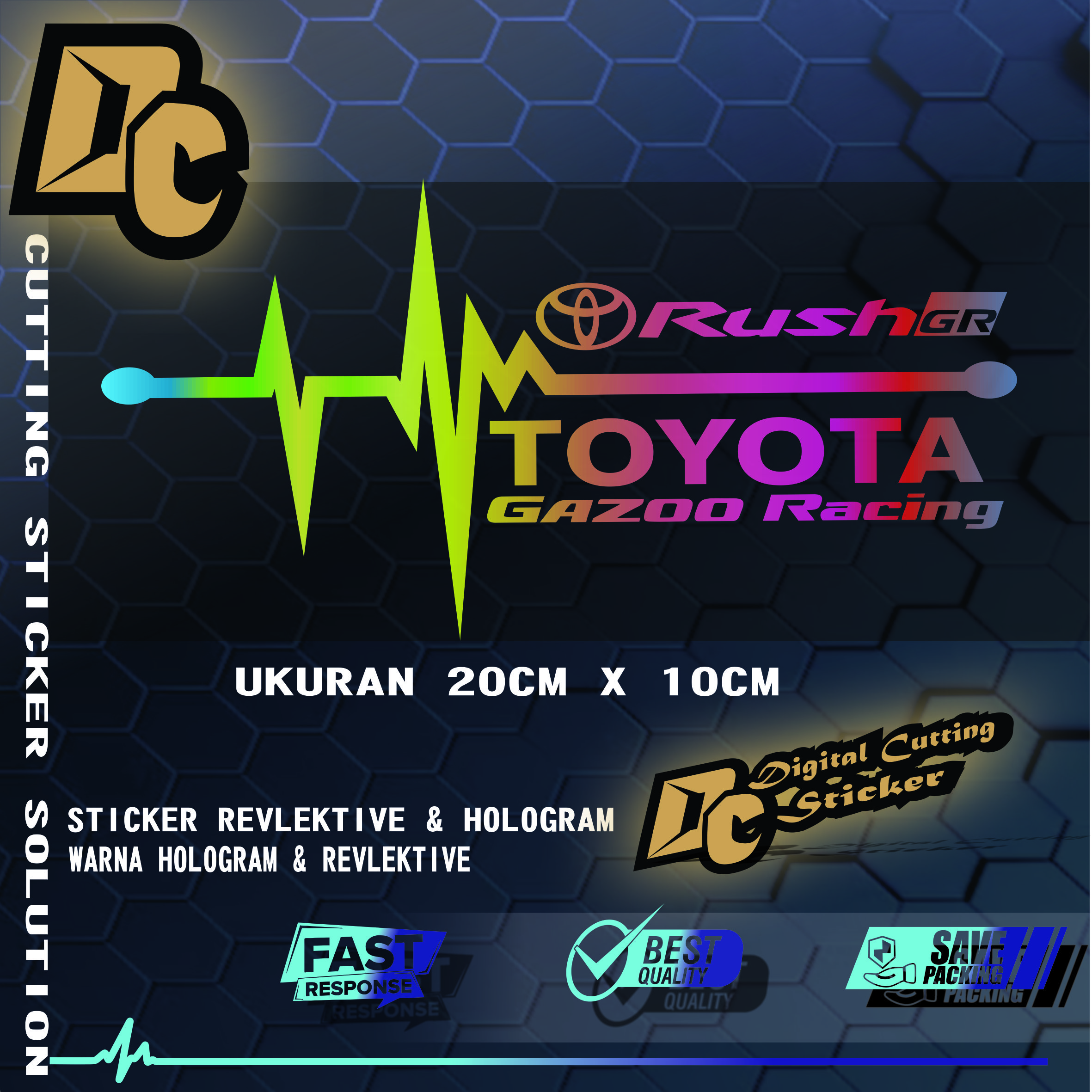 Sticker Logo Toyota Rush Gr Stiker Mobil Variasi Ekg Hologram Dan Reflektive Harga 25,000 rupiah*Gratis Ongkir