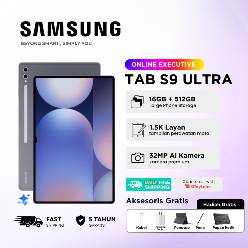 Samsung Tab S9 Ultra Smart Tablet 11 Inch Dual Sim Card 12Gb+512Gb 4G/5G Wifi 100% New 2025 Latest Cheapest Tablet 6000Mah Battery Harga 1,275,618 rupiah*Gratis Ongkir
