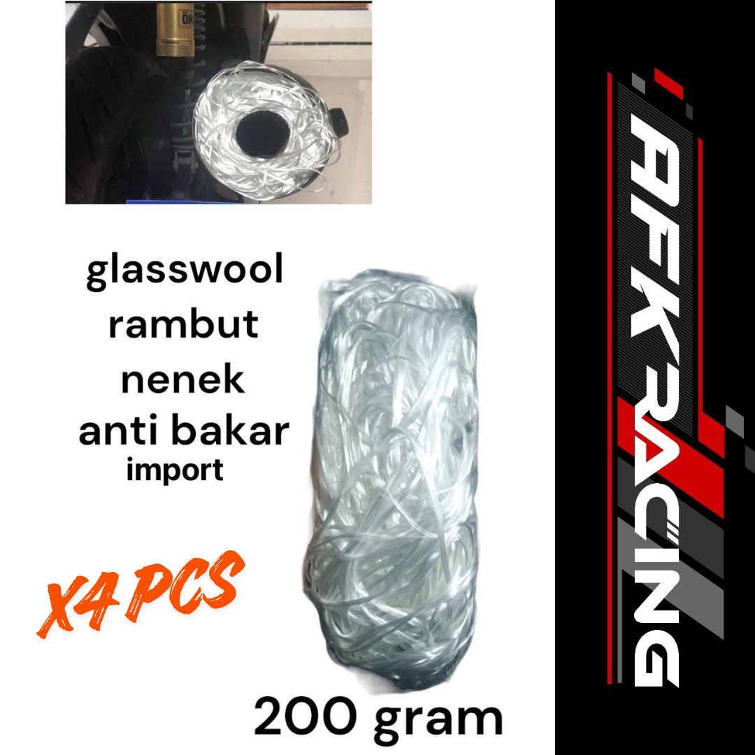 4Pcs Package of Gaswool Gas Wool Glaswool Glas Wool Grandma's Hair Anti-Burn Super Grade a Best Gaswool Exhaust for Honda Yamaha Suzuki Kawasaki Harga 9,999 rupiah*Gratis Ongkir