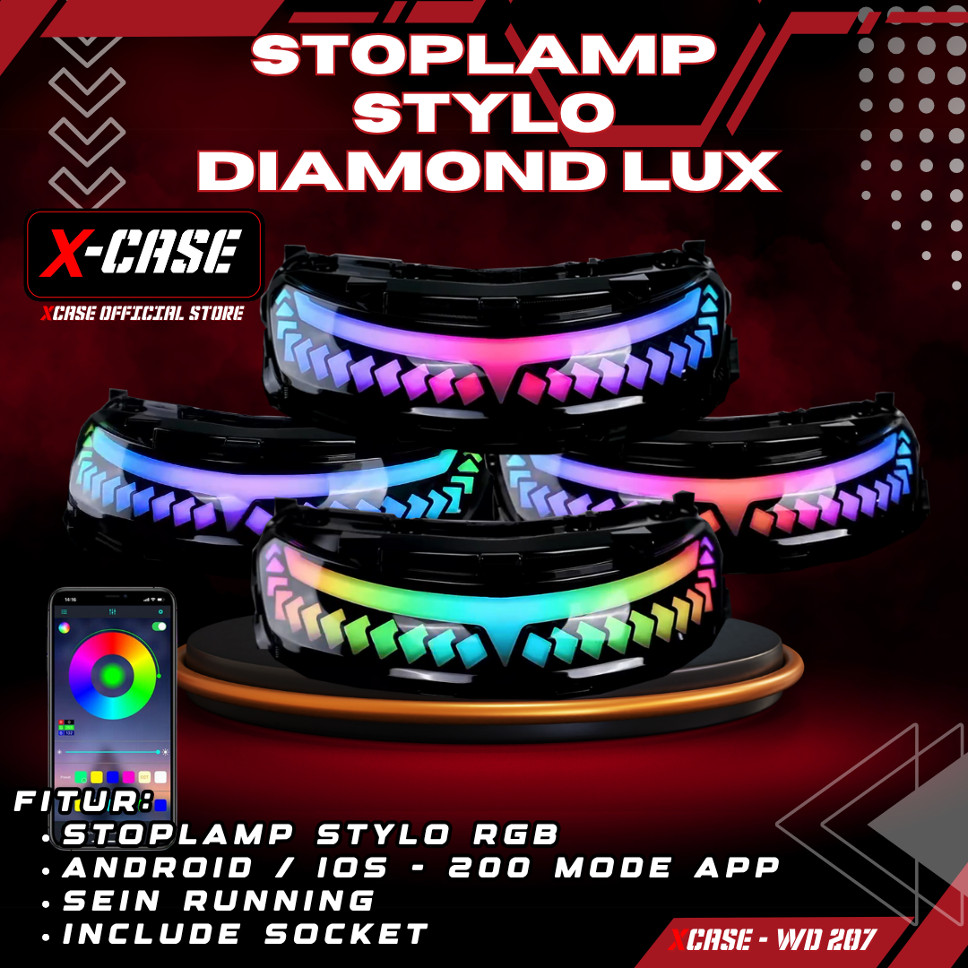 X-Case Stoplamp Stylo Lazy Diamond Lux Rgb 200 Mode Running Plug And Play WD 207 Harga 630,000 rupiah*Gratis Ongkir