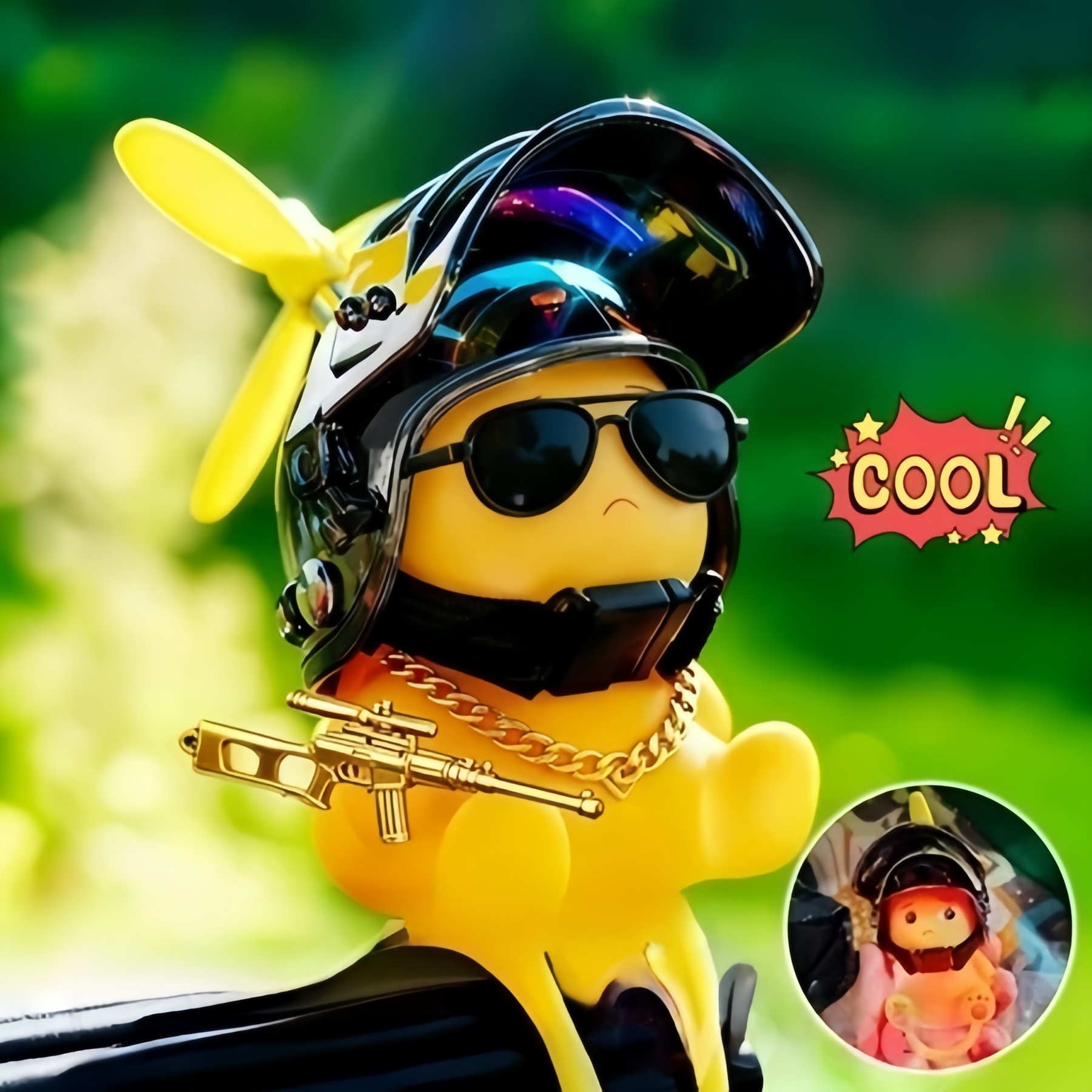 [New] Viral Nailong Helmet Motorcycle Handlebar Decoration - Propeller Can Light up Harga 37,888 rupiah*Gratis Ongkir