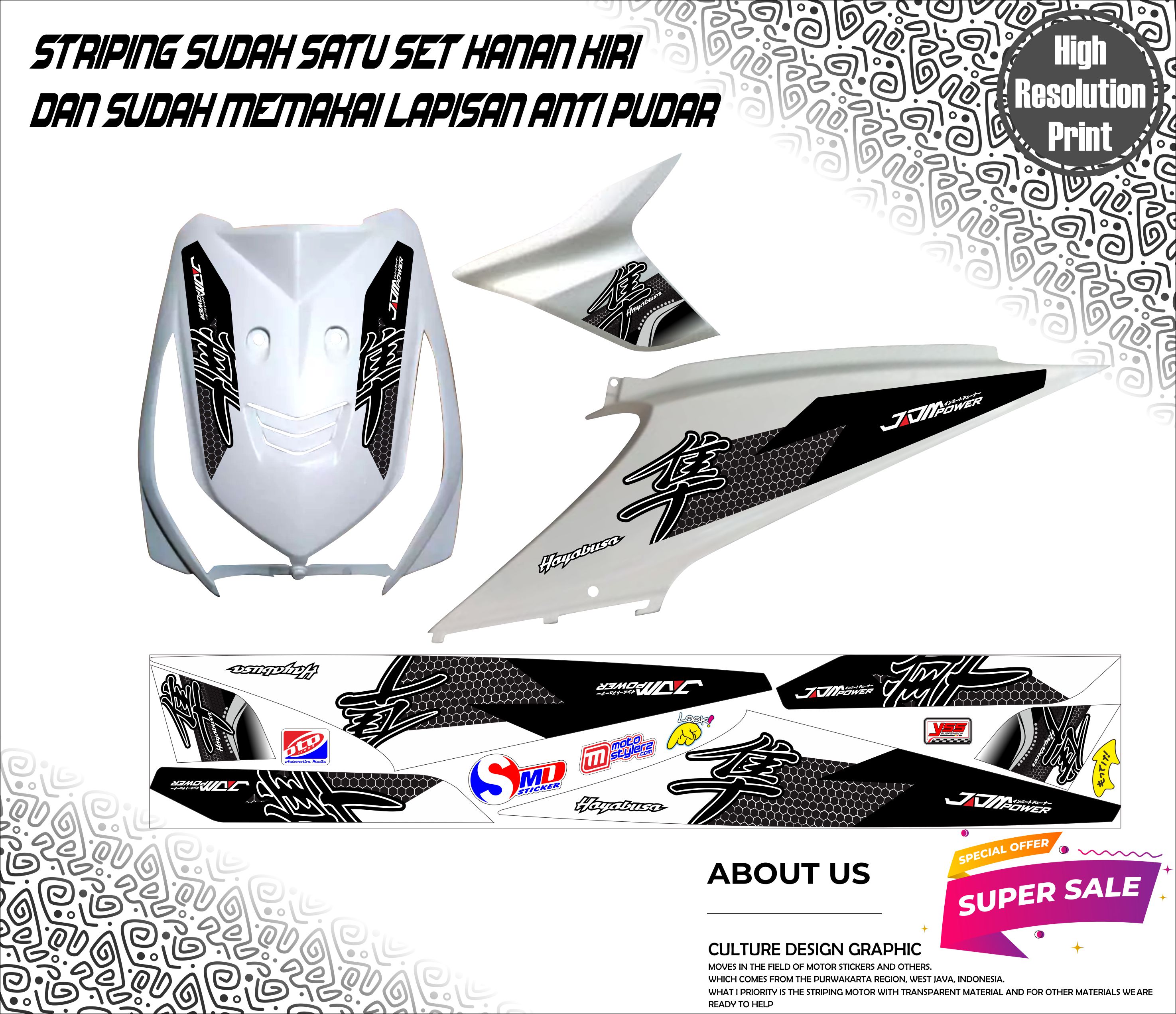 striping sticker variasi beat karbu lama hayabusa Lazada Indonesia