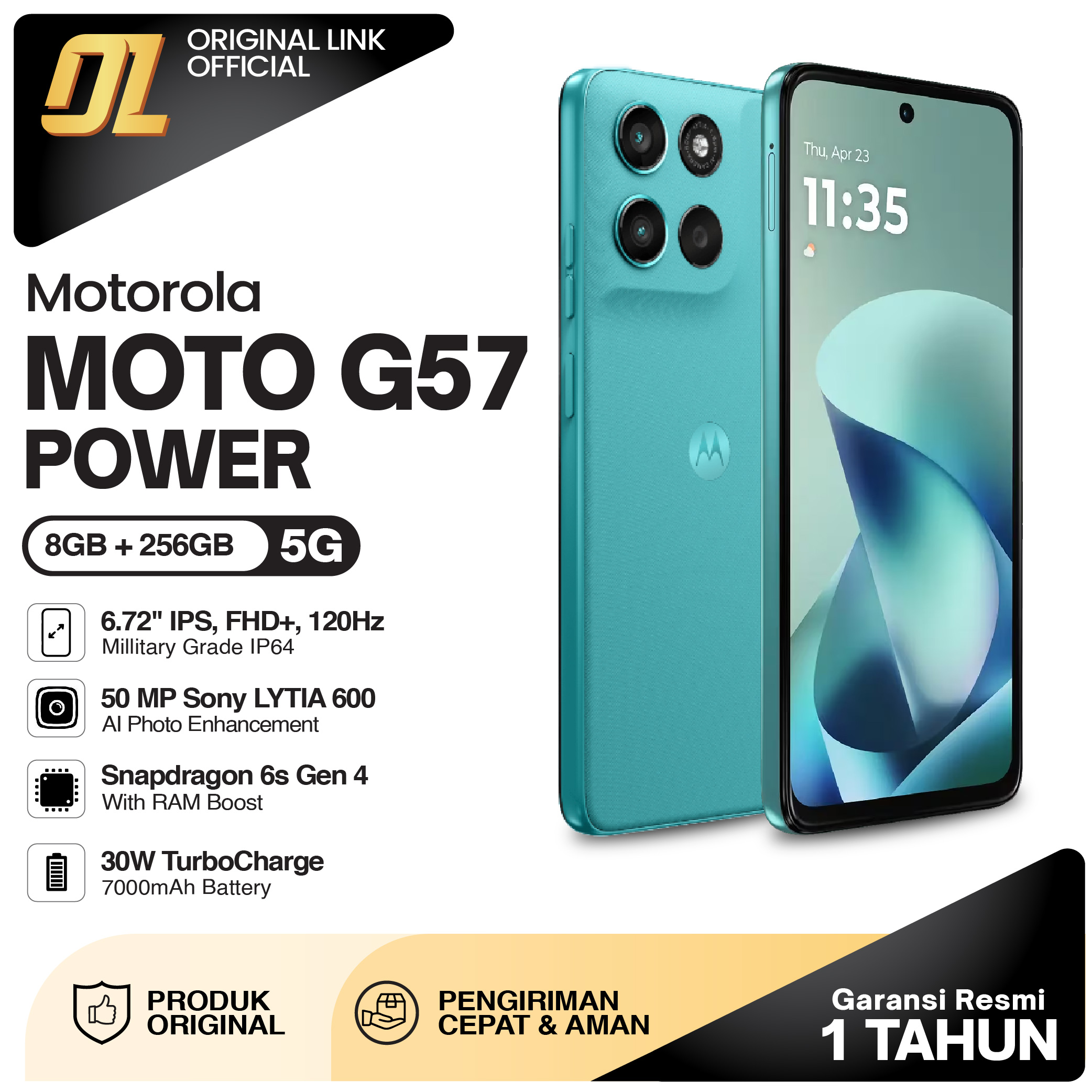 Motorola Moto G57 Power 5G 8/256 GB 8GB 256 GB original smartphone Harga  3,294,000 Ringgit*Penghantaran Percuma